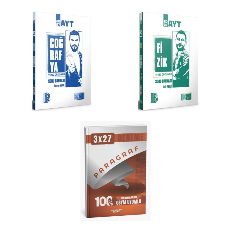 2027 Benim Hocam AYT Coğrafya + Fizik Soru + anla kazan paragraf deneme 3'lü Set