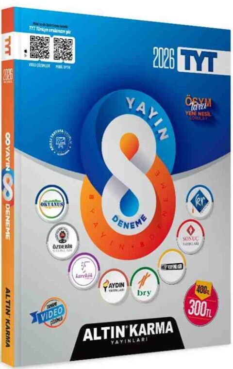 Altın Karma 2026 YKS TYT 8 Yayın 8 Deneme Çözümlü Altın Karma Yayınları