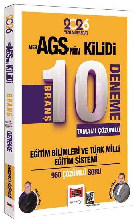 YENİ AGS - Yargı 2026 MEB-AGS nin Kilidi Eğitim Bilimleri ve Türk Milli Eğitim Sistemi 10 Deneme Çözümlü - Gökan Araz, Mustafa Alkan Yargı Yayınları