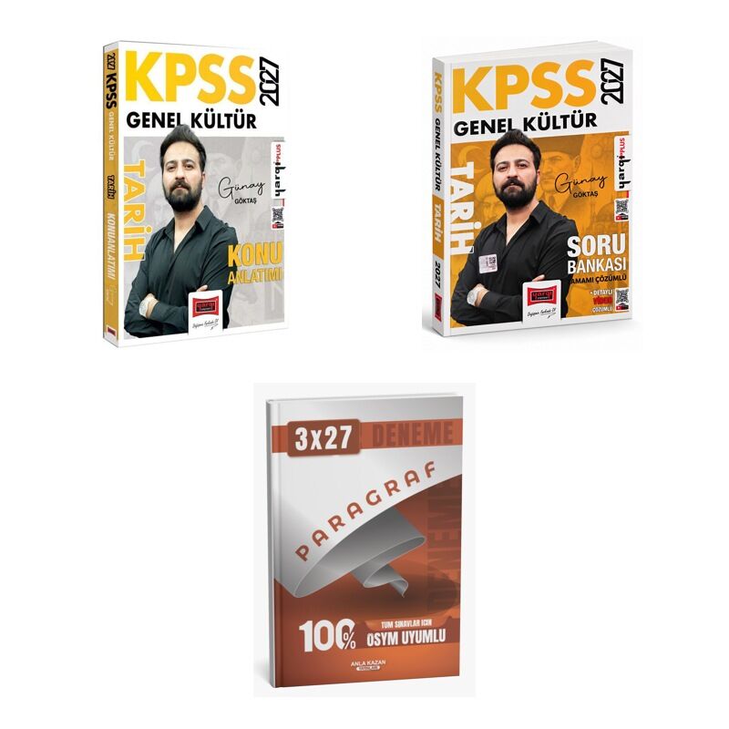 2027 KPSS Yargı Tarih Konu - Günay Göktaş Yayınlar + Tarih Soru Çözümlü - Günay Göktaş + ANKAPADE 3'lü Set
