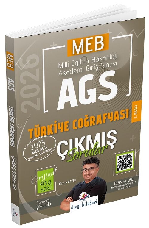 Dizgi Kitap 2026 MEB-AGS Türkiye Coğrafyası Çıkmış Sorular Çözümlü - Kazım Sayın Dizgi Kitap