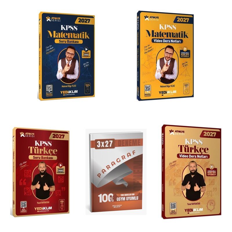 2027 KPSS Mat Atölye Soru + Mat Atölye Video Konu + Tür Atölye Soru + Tür Atölye Video Konu + ANKAPADE 5'li Set