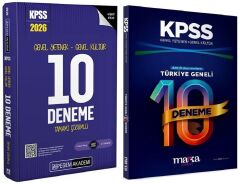 Pegem + Marka 2026 KPSS Genel Yetenek Genel Kültür 10+10 Deneme 2 li Set Pegem Akademi + Marka Yayınları