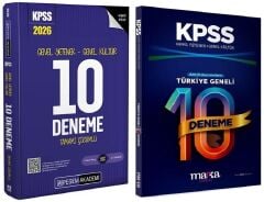 Pegem + Marka 2026 KPSS Genel Yetenek Genel Kültür 10+10 Deneme 2 li Set Pegem Akademi + Marka Yayınları