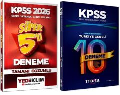 Yediiklim + Marka 2026 KPSS Genel Yetenek Genel Kültür Süper 5+10 Deneme 2 li Set Yediiklim + Marka Yayınları