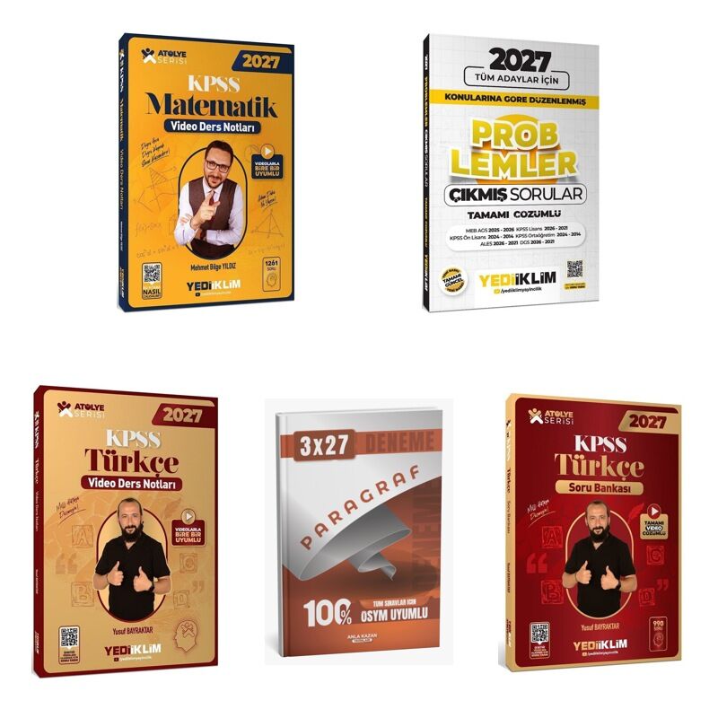 2027 KPSS Mat Atölye Video Konu + Mat Problemler Soru + Tür Atölye Video Konu + Tür Atölye Soru + ANKAPADE 5'li Set