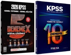 İndeks + Marka 2026 KPSS Genel Yetenek Genel Kültür 5+10 DenemeX 2 li Set İndeks Akademi + Marka Yayıncılık