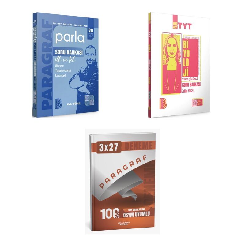 2027 Benim Hocam TYT Paragraf AYT DGS ALES KPSS MSÜ Parla + Biyoloji Video Çözümlü Soru + Ankapade 3'lü Set