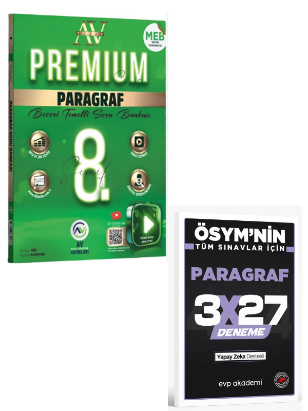 Av 2027 8. Sınıf Paragraf Premium Beceri Temelli Soru Bankası+ EVP Akademi Paragraf