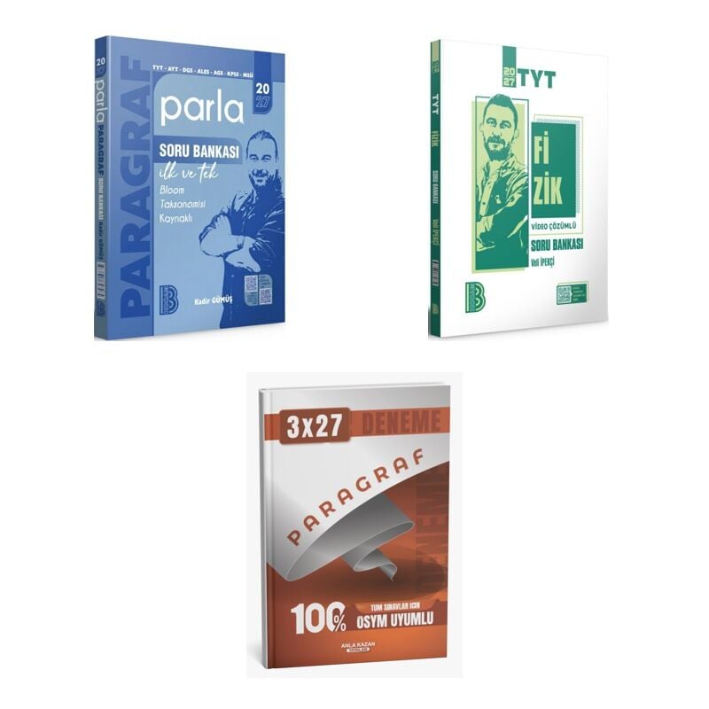 2027 Benim Hocam TYT Paragraf AYT DGS ALES KPSS MSÜ Parla + Fizik Video Çözümlü Soru + Ankapade 3'lü Set