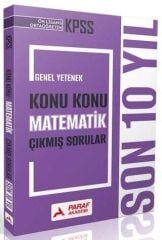 Paraf Akademi 2026 KPSS Lise Ortaöğretim Ön Lisans Matematik Çıkmış Sorular Son 10 Yıl Konu Konu Çözümlü Paraf Akademi Yayınları