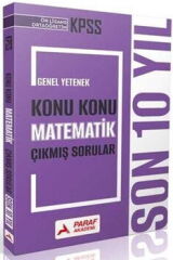 Paraf Yayınları 2026 KPSS Lise Ortaöğretim Ön Lisans Matematik Son 10 Yıl Konu Konu Çıkmış Sorular