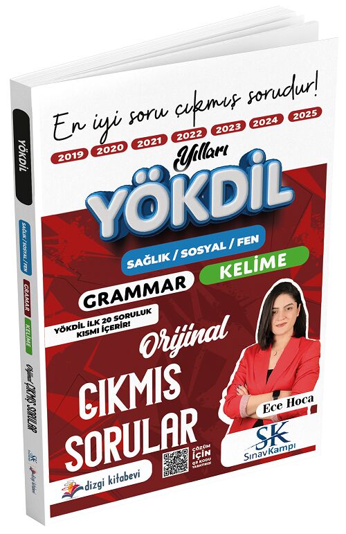 Dizgi Kitap 2026 YÖKDİL İngilizce Grammar-Kelime Orijinal Çıkmış Sorular Son 7 Yıl Çözümlü - Ece Hoca Dizgi Kitap