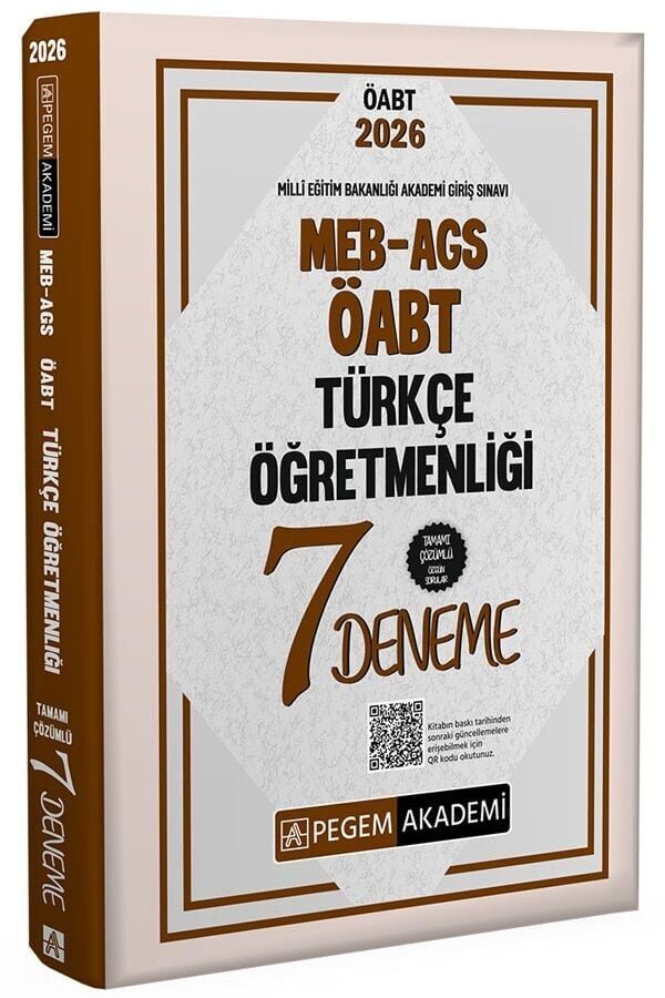 Pegem 2026 ÖABT MEB-AGS Türkçe Öğretmenliği 7 Deneme Çözümlü Pegem Akademi Yayınları
