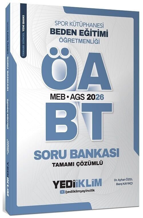 Yediiklim 2026 ÖABT MEB-AGS Beden Eğitimi Öğretmenliği Spor Kütüphanesi Soru Bankası Çözümlü Yediiklim Yayınları