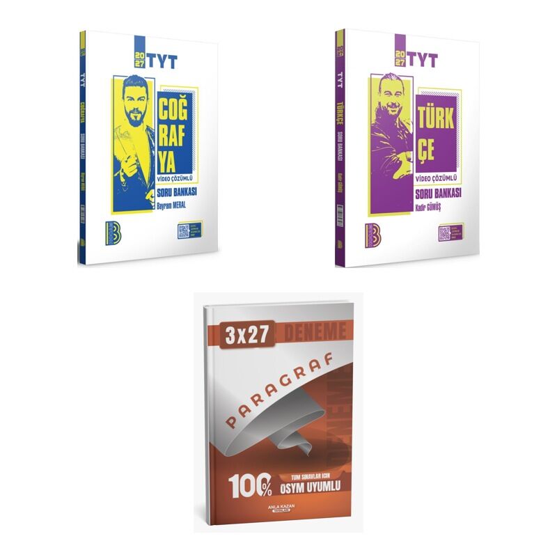 2027 Benim Hocam TYT Coğrafya + Türkçe Soru + anla kazan paragraf deneme 3'lü Set