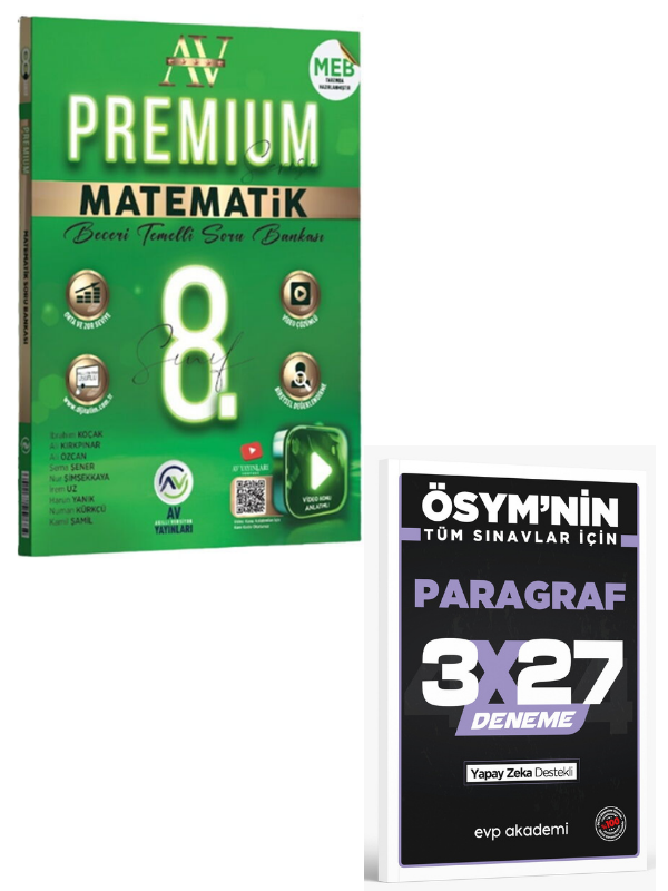 Av 2027 8. Sınıf Matematik Premium Beceri Temelli Soru Bankası+ EVP Akademi Paragraf