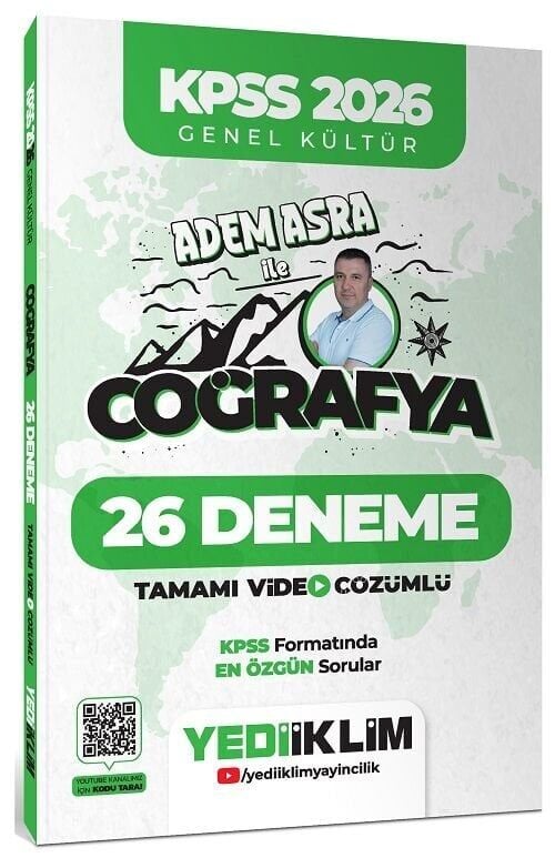 Yediiklim 2026 KPSS Coğrafya 26 Deneme Çözümlü - Adem Asra Yediiklim Yayınları