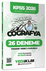 Yediiklim 2026 KPSS Coğrafya 26 Deneme Çözümlü - Adem Asra Yediiklim Yayınları