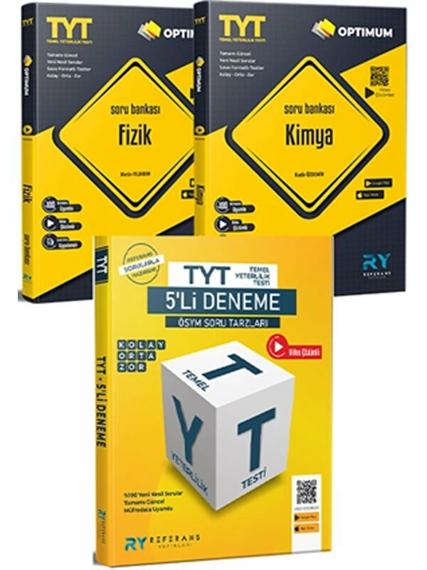 Optimum TYT Fizik TYT Kimya Video Çözümlü Soru TYT 5 li Deneme Seti Referans Yayınları
