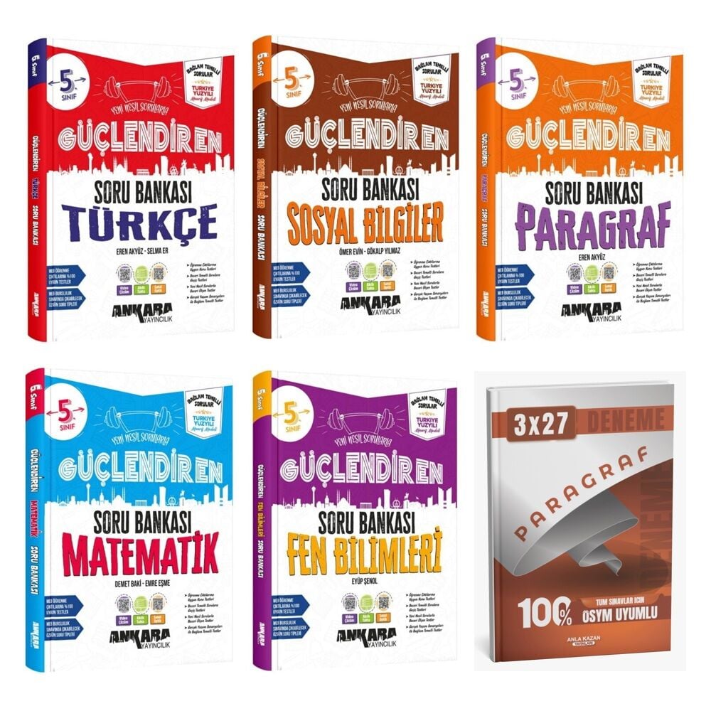 Ankara 2027 5. Sınıf Guclendiren Soru Türkçe + Sosyal + Paragraf + Matematik + Fen ANKAPADE