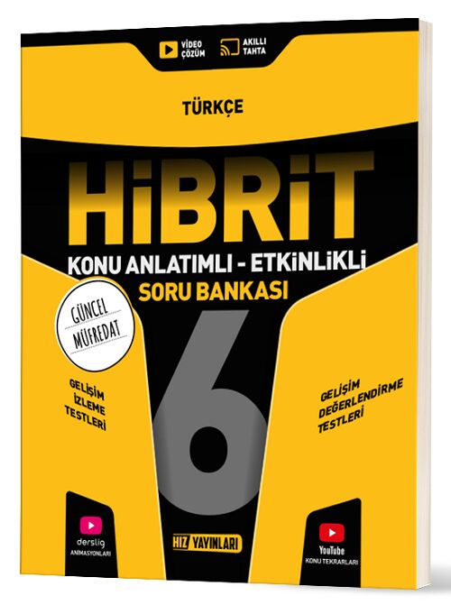 Hız Yayınları 6. Sınıf Türkçe HİBRİT Konu Anlatımlı Etkinlikli Soru Bankası