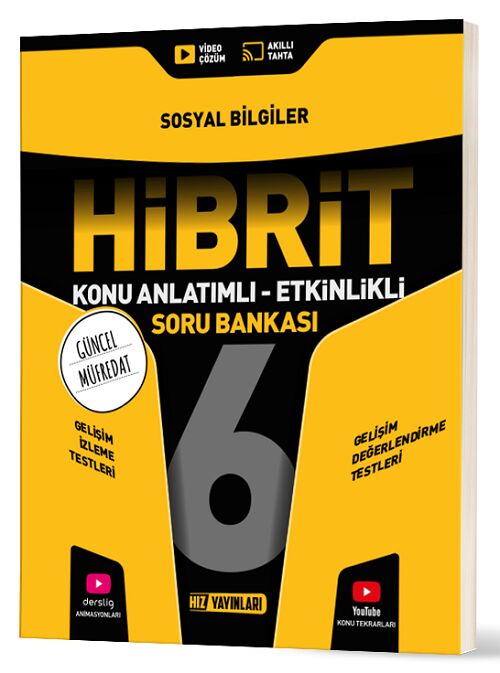 Hız Yayınları 6. Sınıf Sosyal Bilgiler HİBRİT Konu Anlatımlı Etkinlikli Soru Bankası