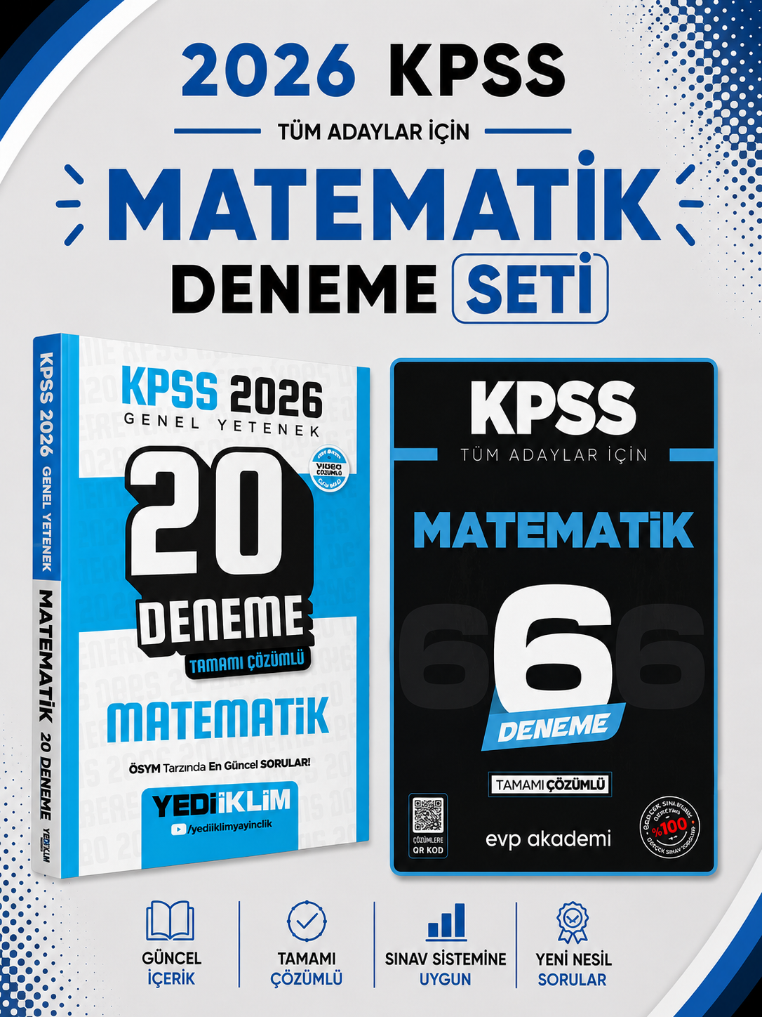 Yediiklim 2026 KPSS Matematik Deneme & KPSS Matematik 6 Deneme Evp Akademi Seti
