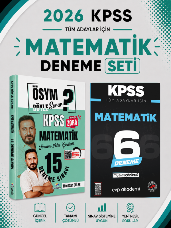 Dizgi 2026 KPSS Matematik Deneme & KPSS Matematik 6 Deneme Evp Akademi Seti