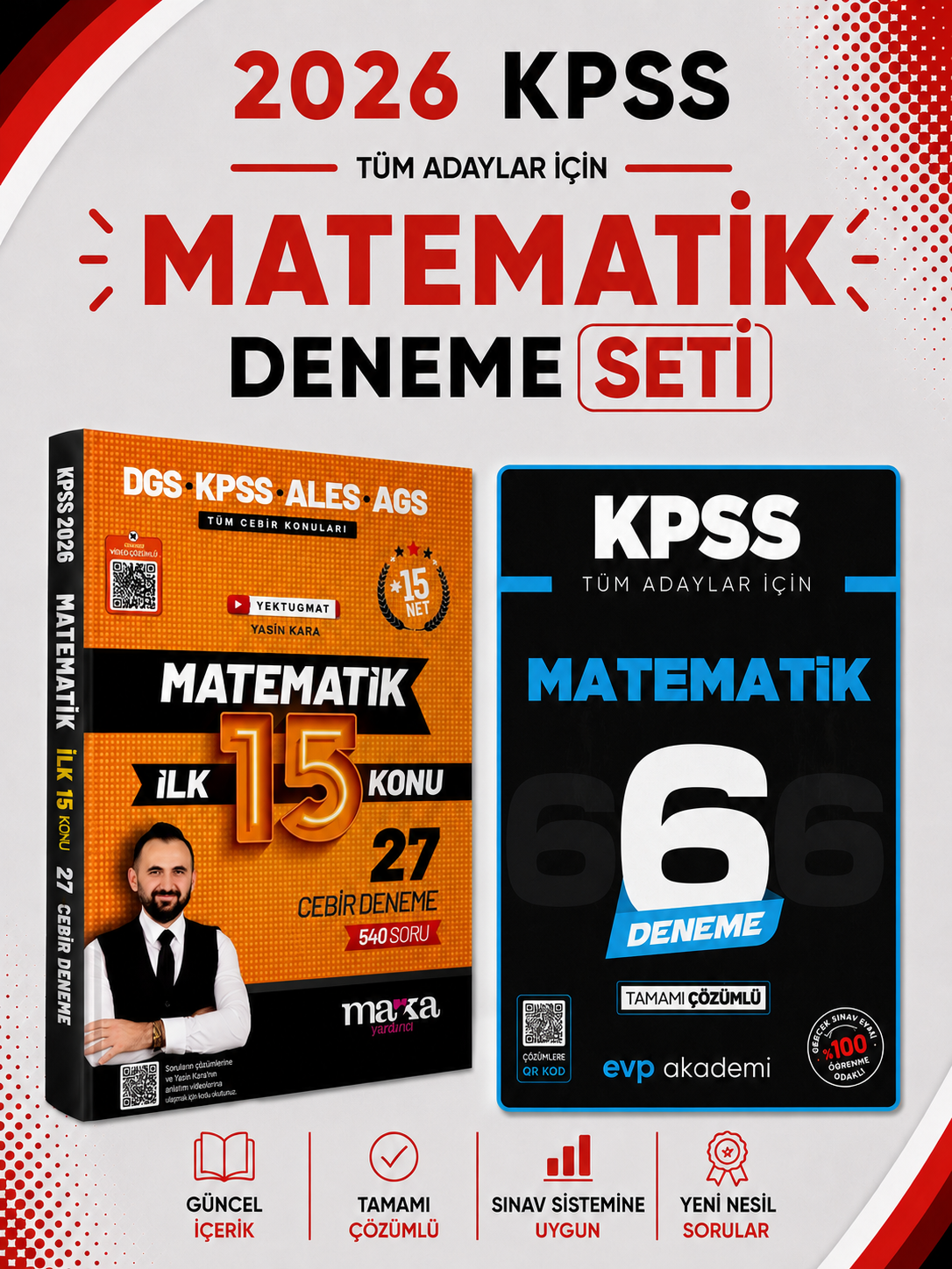 Marka 2026 KPSS Matematik Deneme & KPSS Matematik 6 Deneme Evp Akademi Seti