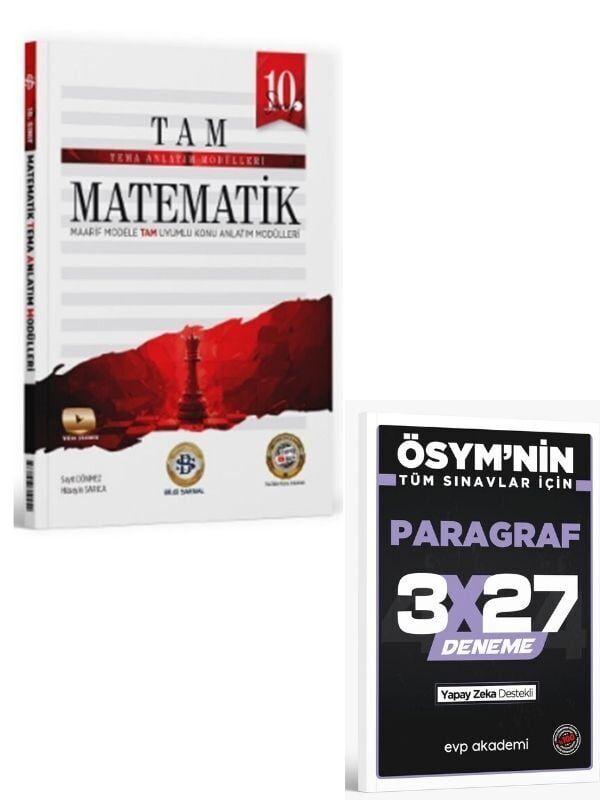BilgiSarmal 2027 10. Sınıf Matematik Tema Konu Anlatım Modülleri+ EVP Akademi Paragraf