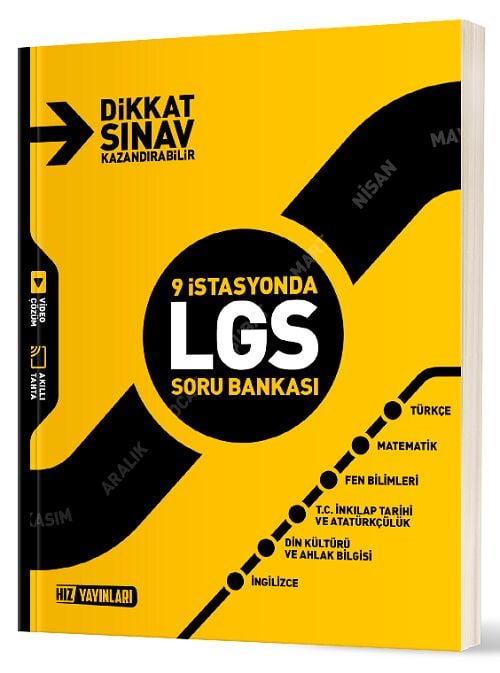 Hız Yayınları 8. Sınıf LGS Tüm Dersler 9 İstasyonda Soru Bankası