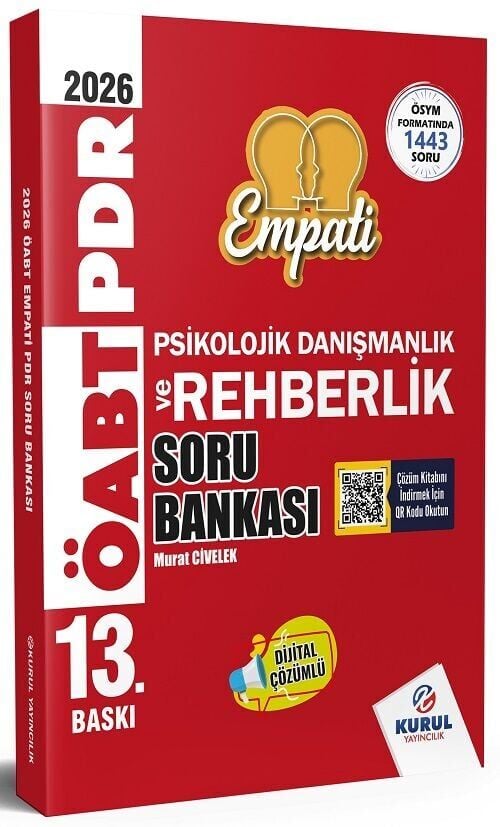 Kurul 2026 ÖABT MEB-AGS Rehberlik Empati Soru Bankası Çözümlü 13. Baskı - Murat Civelek Kurul Yayıncılık
