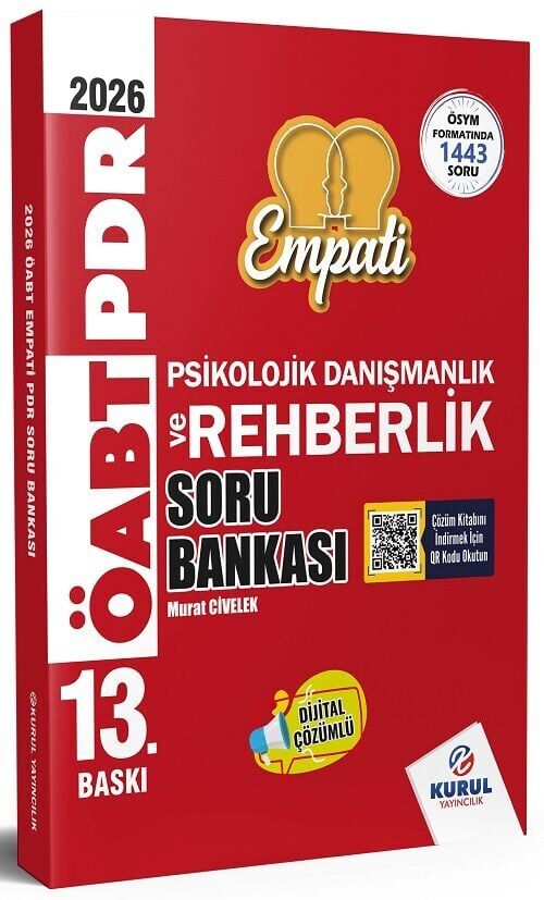 Kurul 2026 ÖABT MEB-AGS Rehberlik Empati Soru Bankası Çözümlü 13. Baskı - Murat Civelek Kurul Yayıncılık