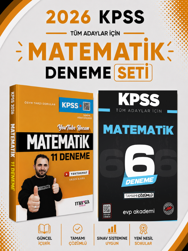 Marka 2026 KPSS Matematik Deneme & KPSS Matematik 6 Deneme Evp Akademi Seti