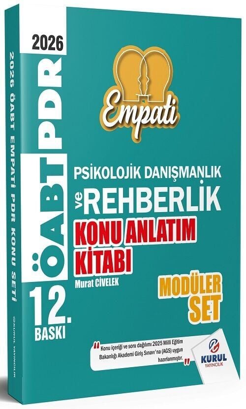 Kurul 2026 ÖABT MEB-AGS Rehberlik Empati Konu Anlatımlı Modüler Set 12. Baskı - Murat Civelek Kurul Yayıncılık