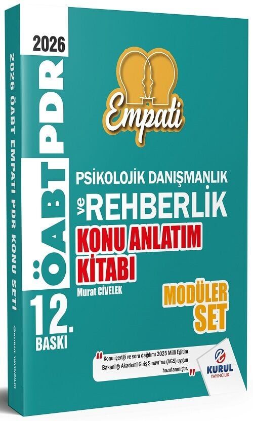 Kurul 2026 ÖABT MEB-AGS Rehberlik Empati Konu Anlatımlı Modüler Set 12. Baskı - Murat Civelek Kurul Yayıncılık