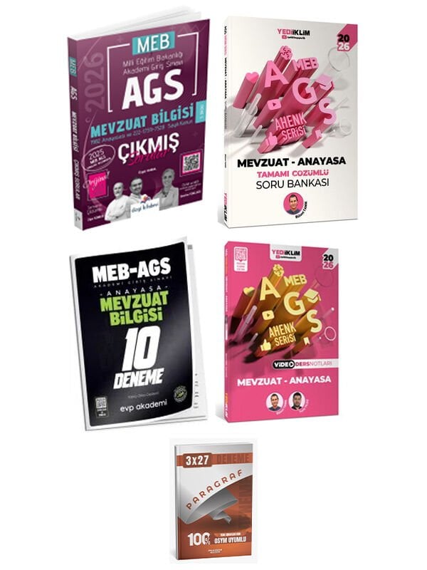 Anla Kazan 2026 MEB AGS Mevzuat Dizgi Çıkmış + EVP Deneme + Yediiklim Konu Soru + Paragraf 5 li Set