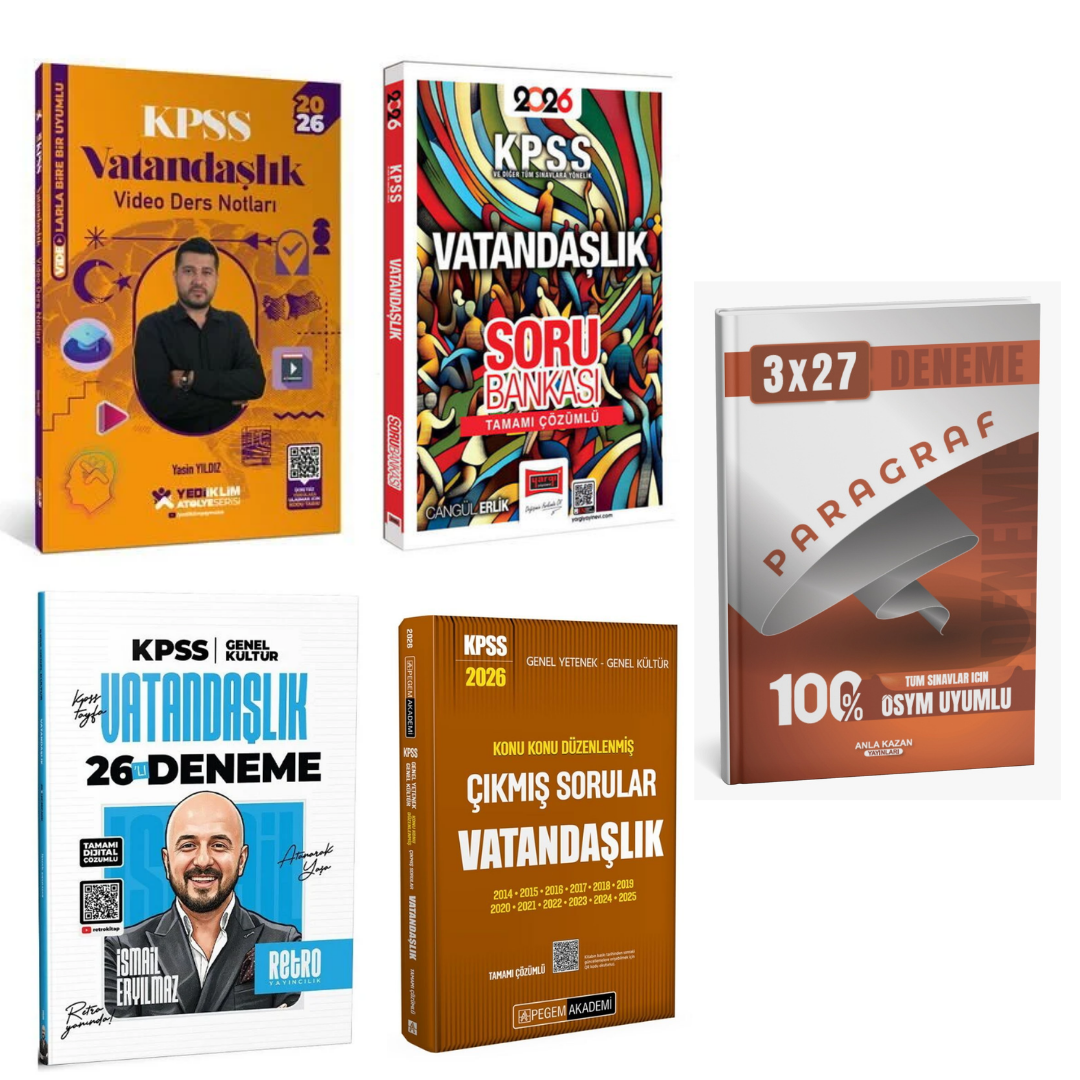 2026 KPSS Vatandaşlık Karma Süper Set + KPSS Vatandaşlık Video Ders + KPSS Vatandaşlık Soru Bankası + KPSS Vatandaşlık Deneme + KPSS Vatandaşlık Konu Konu Çıkmış Sorular
