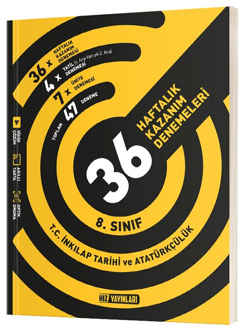 Hız Yayınları 8. Sınıf T.C. İnkılap Tarihi ve Atatürkçülük 36 Haftalık Kazanım Denemeleri