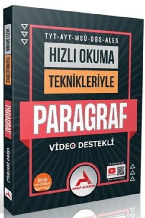 Paraf Akademi TYT AYT MSÜ DGS ALES Hızlı Okuma Teknikleriyle Paragraf