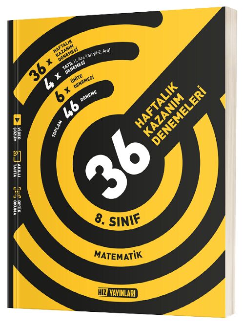 Hız Yayınları 8. Sınıf Matematik 36 Haftalık Kazanım Denemeleri