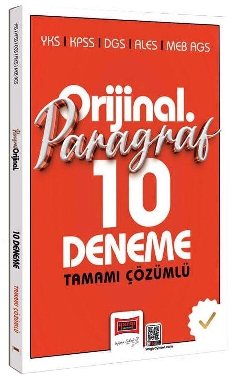 Yargı 2026 KPSS MEB-AGS ALES DGS YKS Paragraf Orijinal 10 Deneme Çözümlü Yargı Yayınları