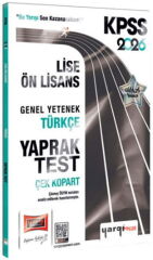 Yargı Yayınları 2026 KPSS Lise Ön Lisans Genel Yetenek Türkçe Çek Kopart Yaprak Test