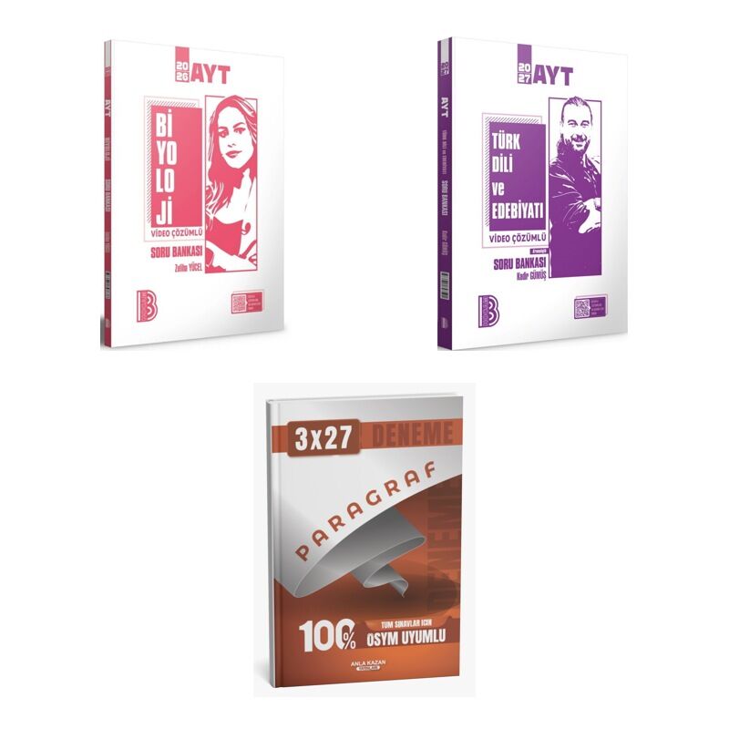 2027 Benim Hocam AYT Video Çözümlü Biyoloji + Edebiyat Türk Dili ve Edebiyatı Soru + Ankapade 3'lü Set