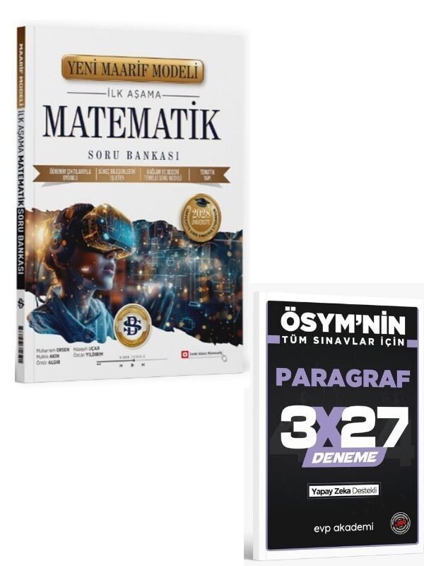 BilgiSarmal 2027 Üniversiteye Hazırlık Matematik İlk Aşama Maarif Model Soru Bankası+  EVP Akademi Paragraf