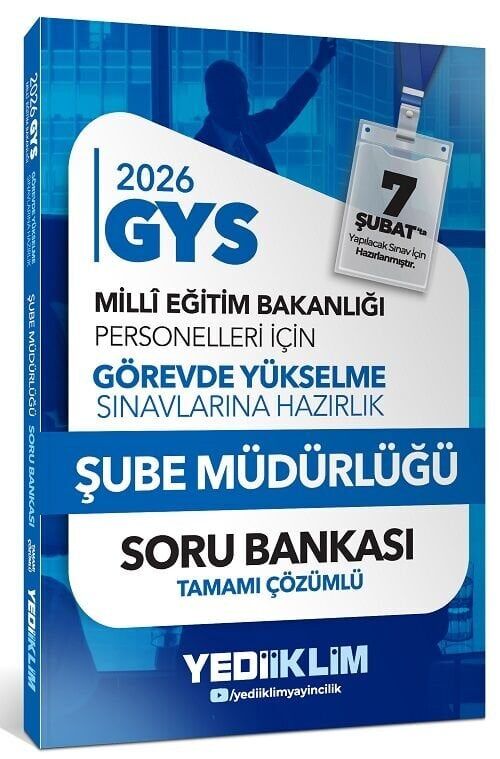 Yediiklim 2026 GYS MEB Milli Eğitim Bakanlığı Şube Müdürlüğü Soru Bankası Çözümlü Görevde Yükselme