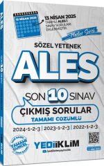 Yediiklim Yayınları ALES Master Serisi Sözel Yetenek Tamamı Çözümlü Son 10 Sınav Çıkmış Sorular