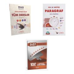2027 TYT Limit Tüm Dersler Soru + Kronometre Paragraf Soru + anla kazan paragraf deneme 3'lü Set