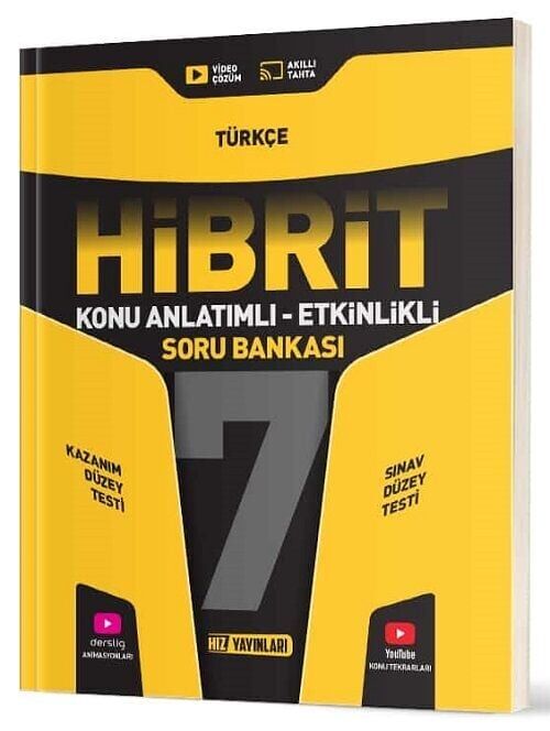 Hız Yayınları 7. Sınıf Türkçe Hibrit Konu Anlatımlı Etkinlikli Soru Bankası Hız Yayınları